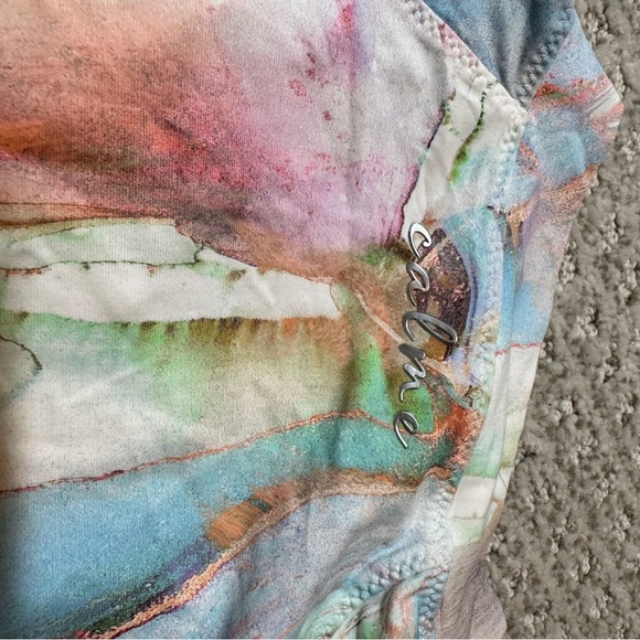 NWT JOHNNY WAS Calme multi color marble swirl swim shirt/suft in multi L - Picture 7 of 7
